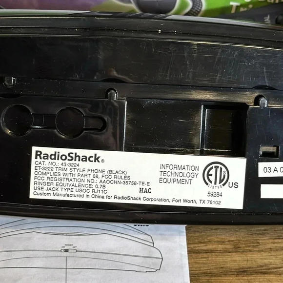 RADIO SHACK BIG BUTTON BLACK TRIM PHONE Landline Telephone Coil Cord NWT 25ft - Picture 15 of 16